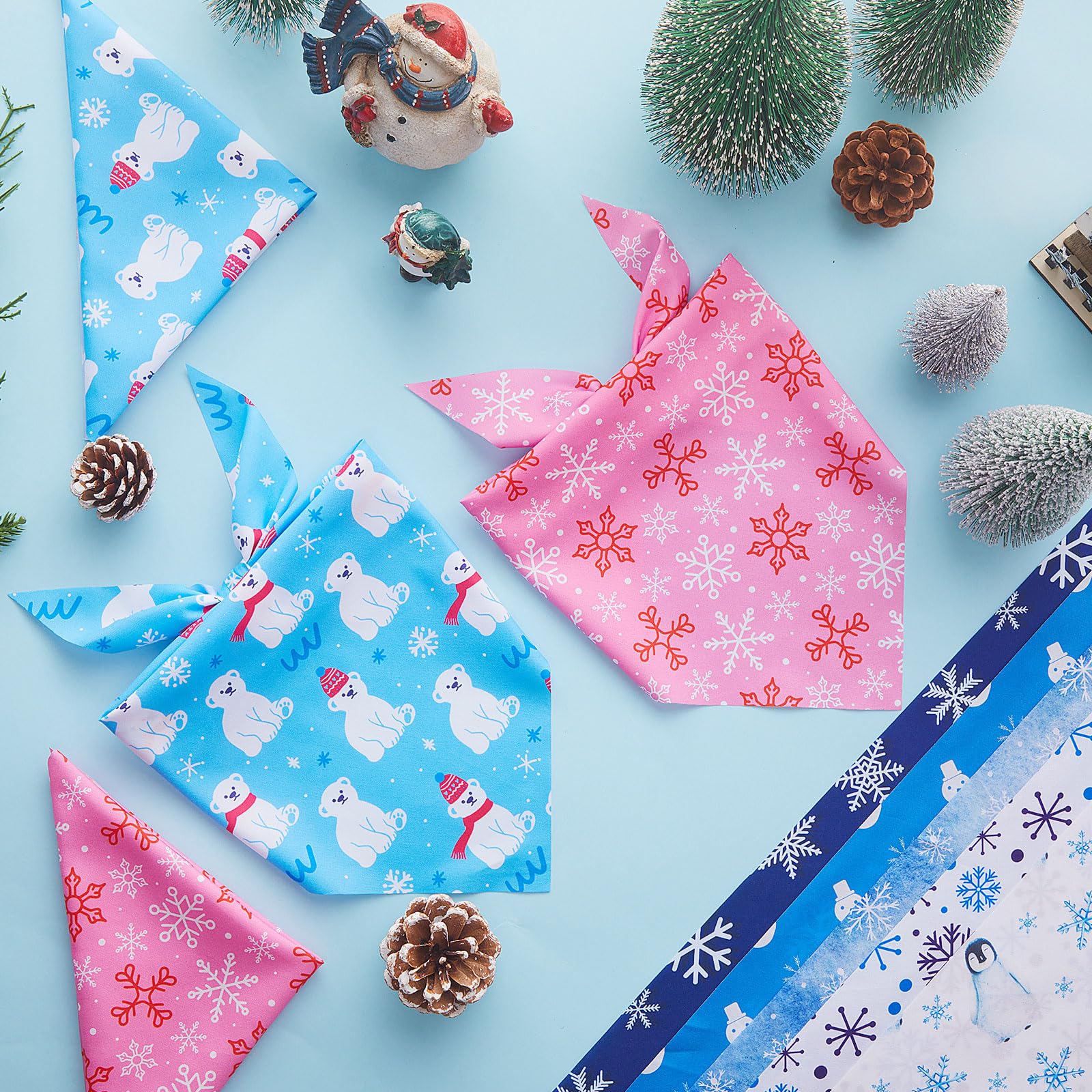 Chunful snowman design bandana adds cute charm on winter walks.