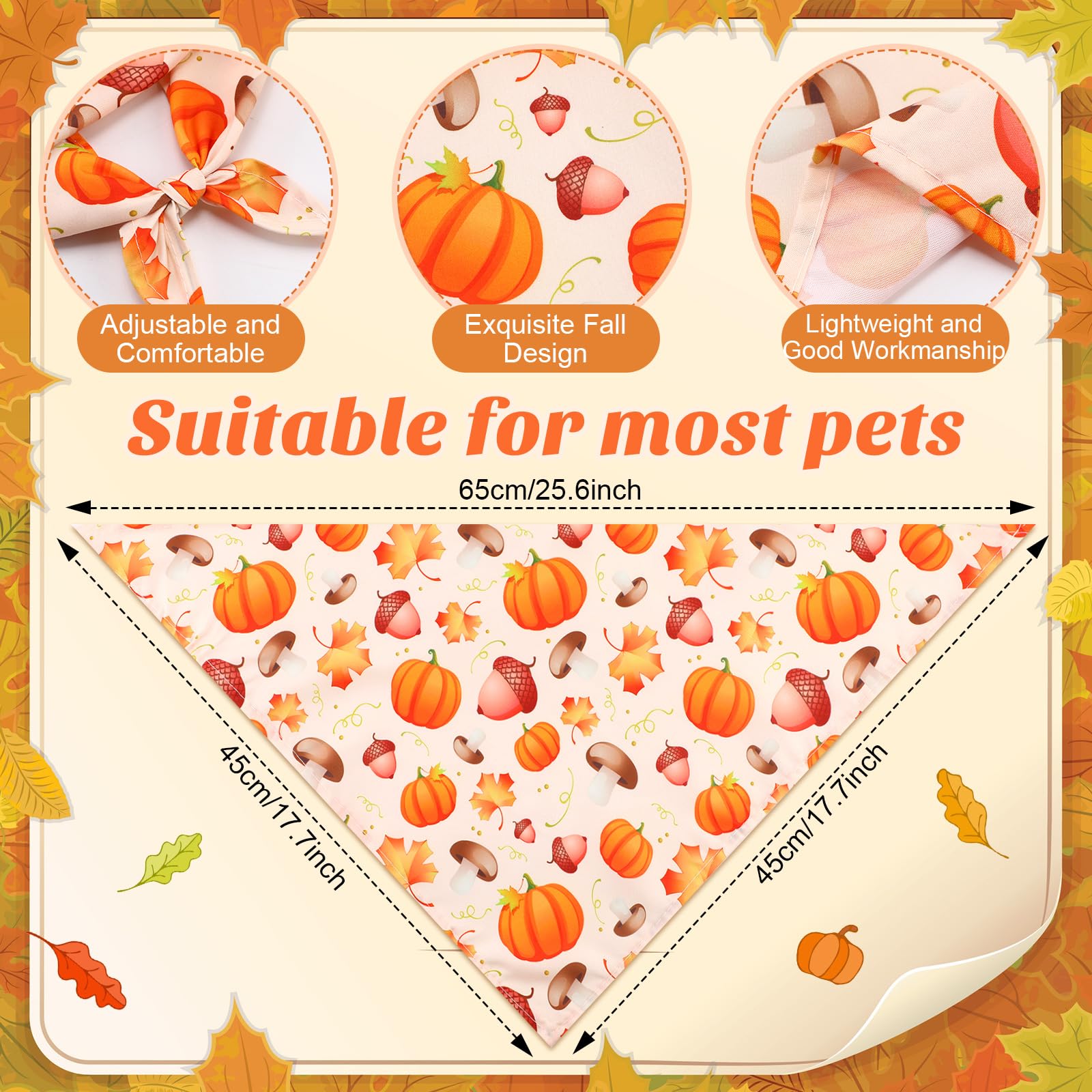 Chunful soft polyester dog bandana for comfortable wear.