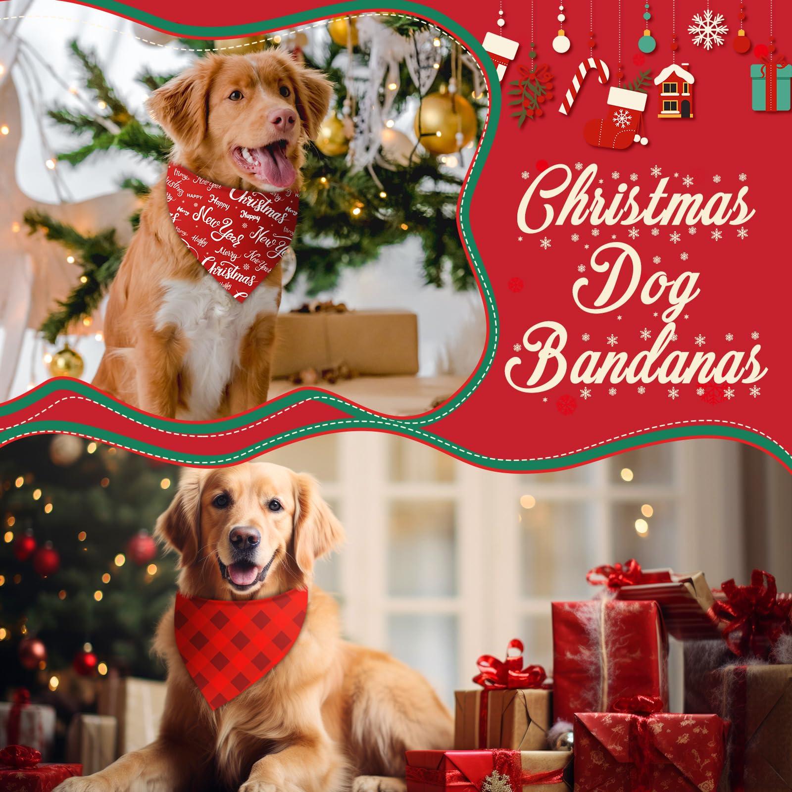 Chunful soft polyester dog bandanas breathable fabric for comfy all-day wear