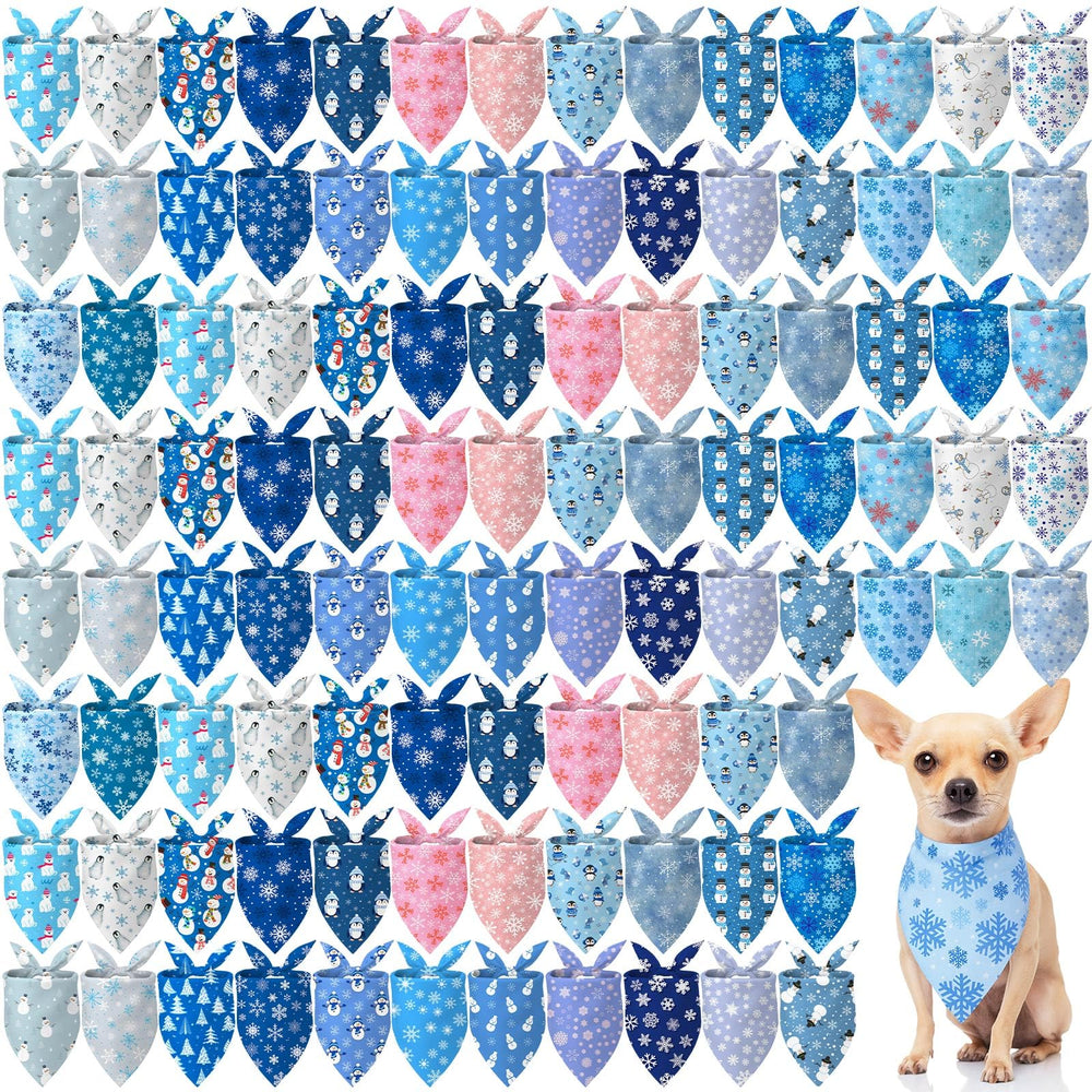 Chunful winter dog bandana with snowflake pattern for festive pets.