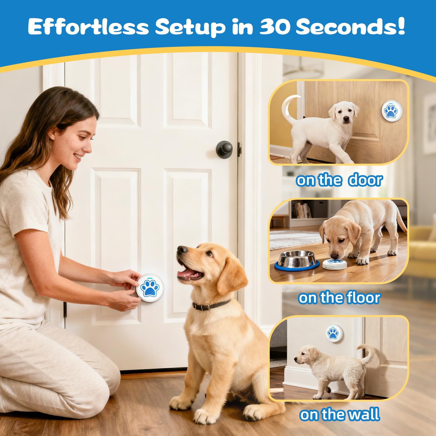 ChunHee dog door bell puppy training in use illustrates improved communication and routine consistency