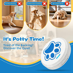 ChunHee dog door bell side view highlighting easy reach for puppies and small dogs