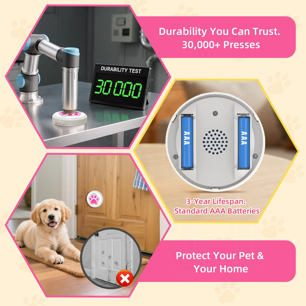 ChunHee Dog Door Bells battery compartment with replaceable batteries