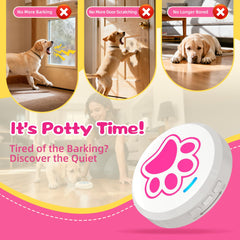 ChunHee Dog Door Bells mounted on a door for quick setup