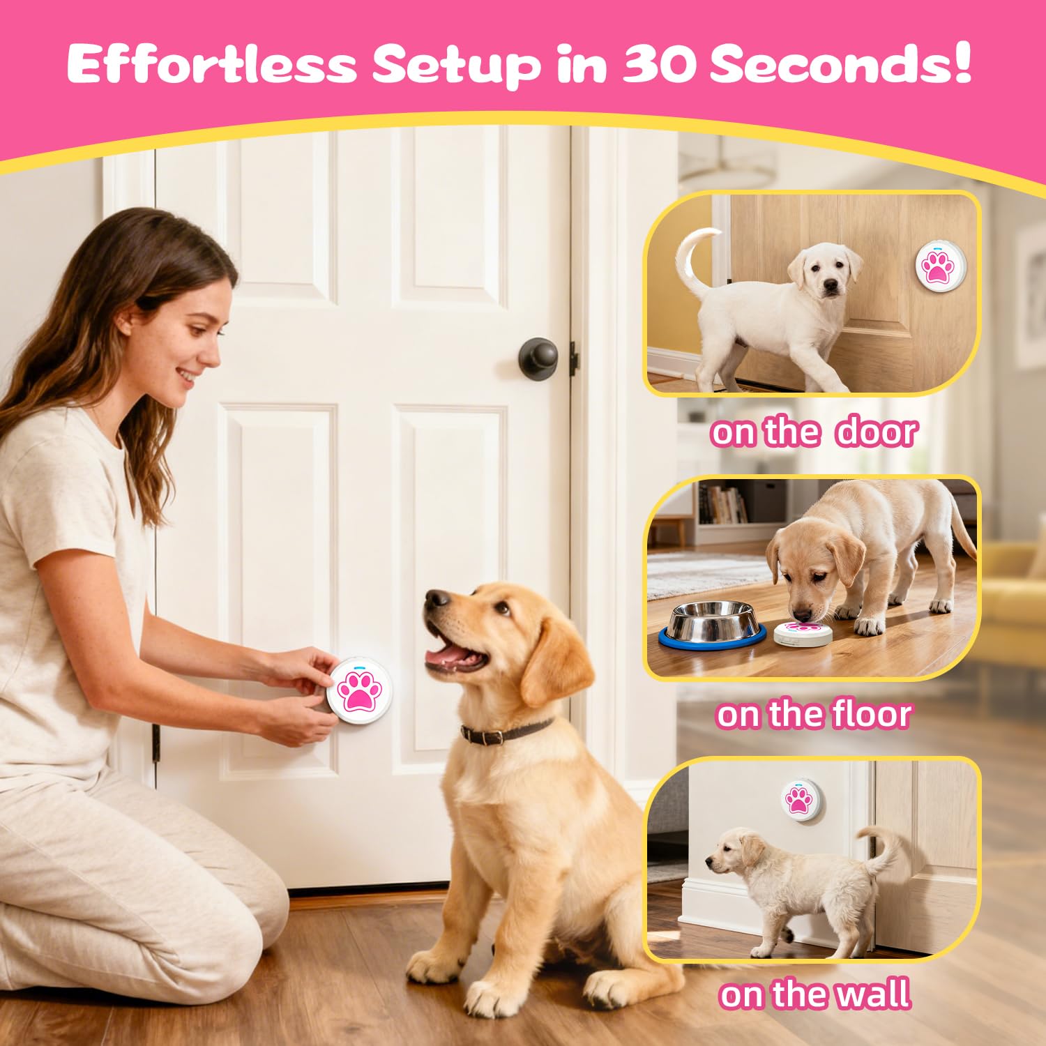 ChunHee Dog Door Bells training guide included for potty training