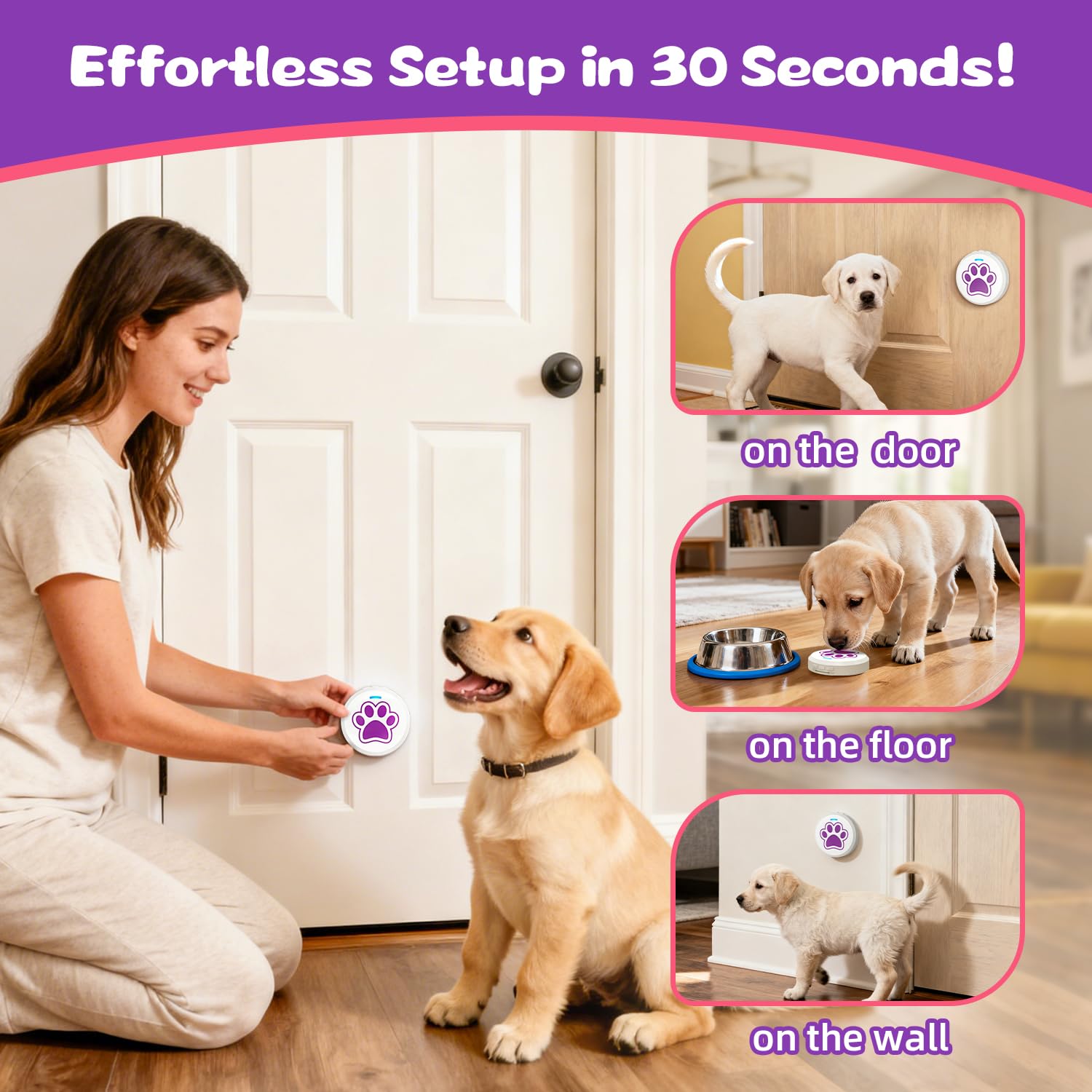 ChunHee Dog Door Bells training guide included for quick potty training.