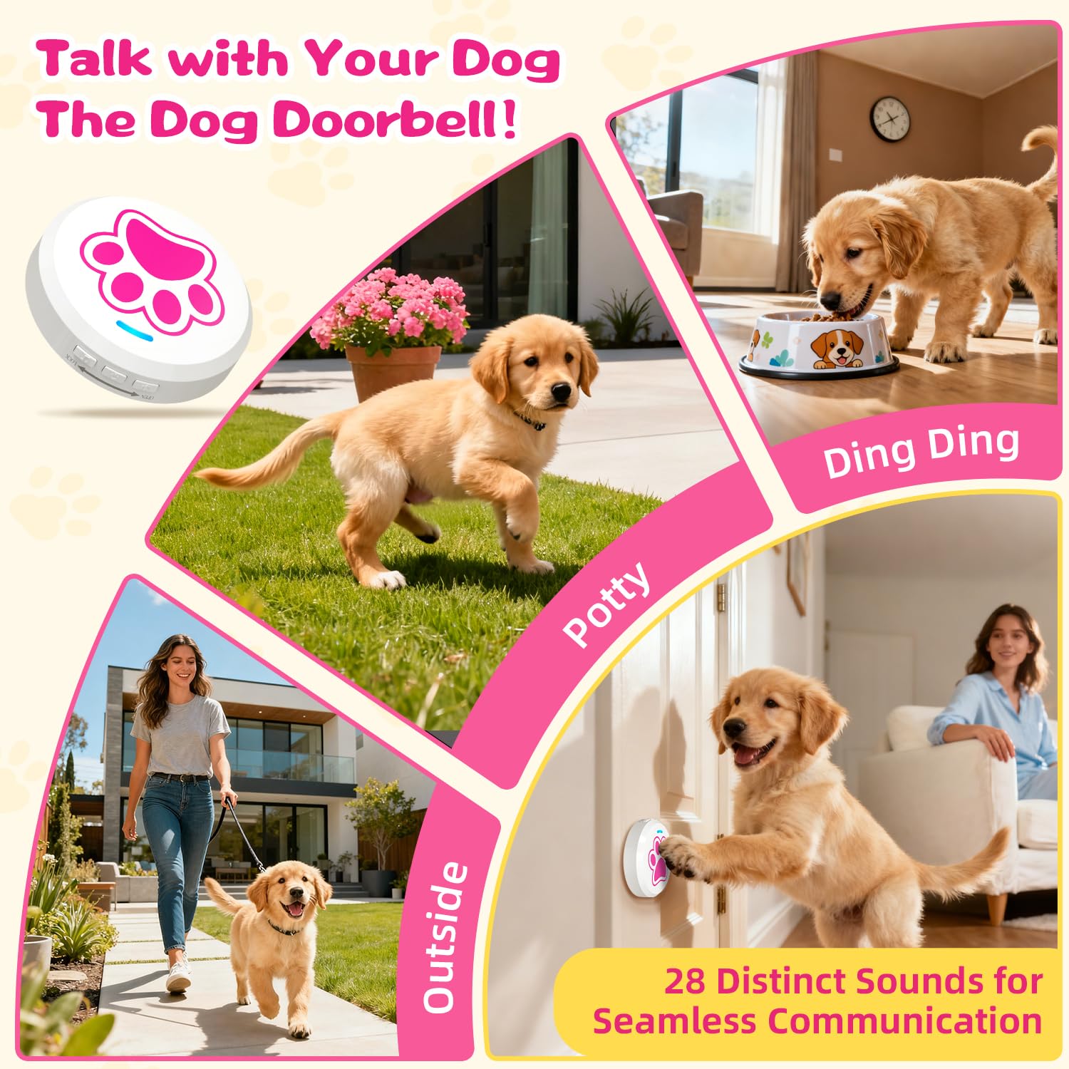 ChunHee Dog Door Bells volume control closeup with adjustable tones