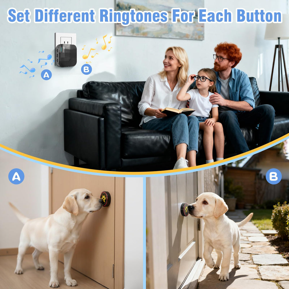 ChunHee dog door bell touch-to-ring surface is easy for paws or noses.