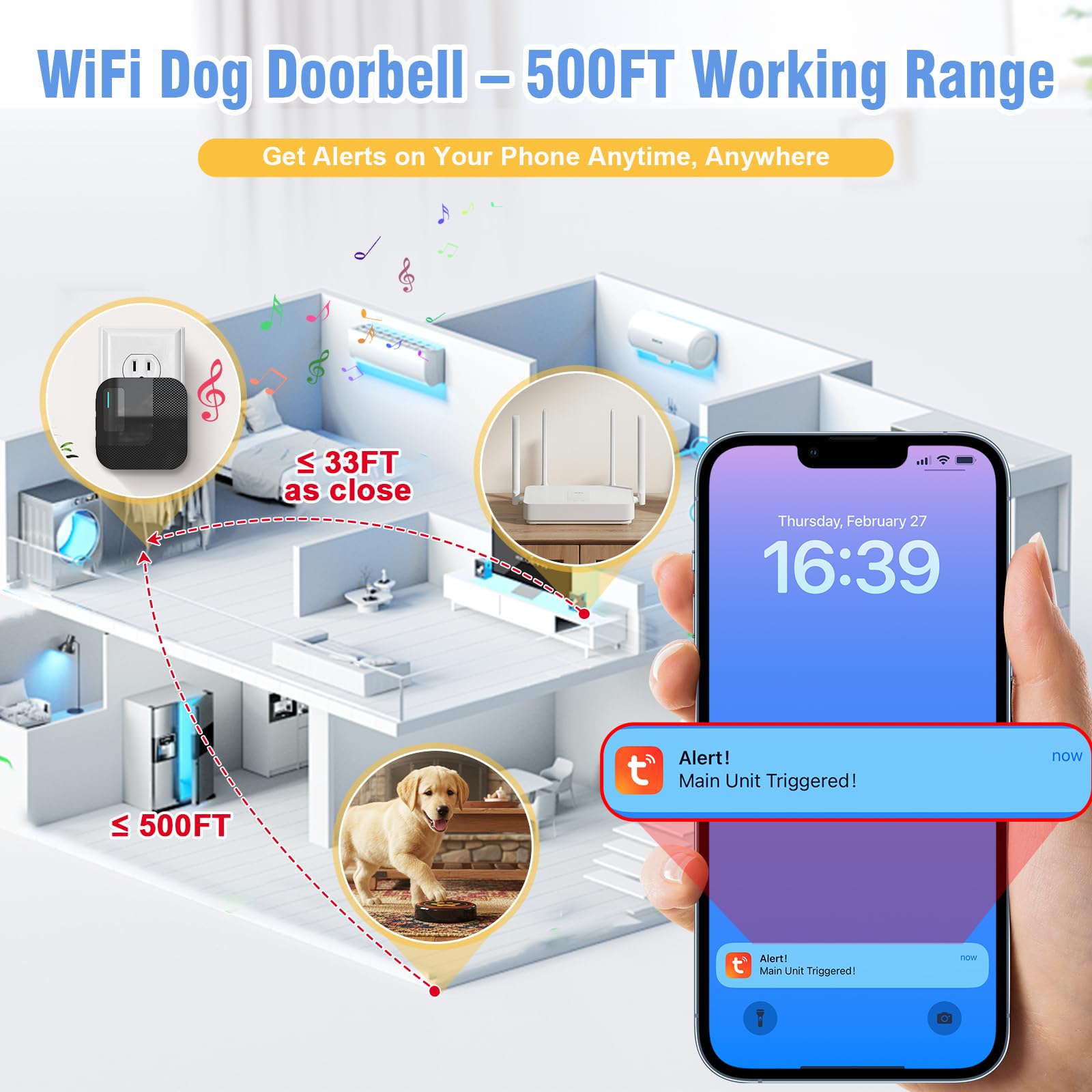 ChunHee remote alerts via app with a local receiver ensure alerts without constant internet.