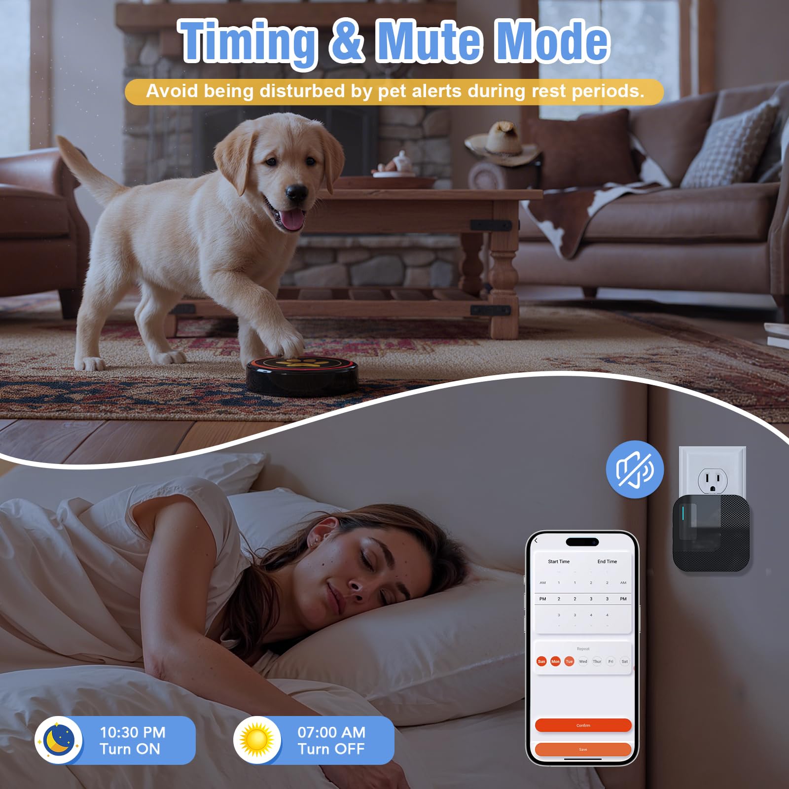 ChunHee WiFi smart dog door bell offers up to 500 ft range.