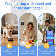 ChunHee WiFi smart dog door bell sends real-time notifications to your app.