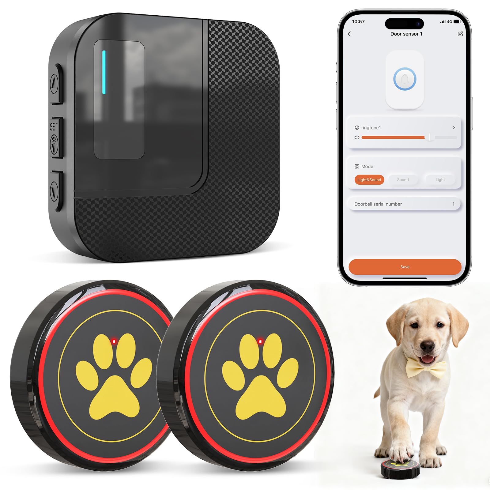 ChunHee WiFi smart dog door bell outdoor waterproof cover enables weatherproof use.