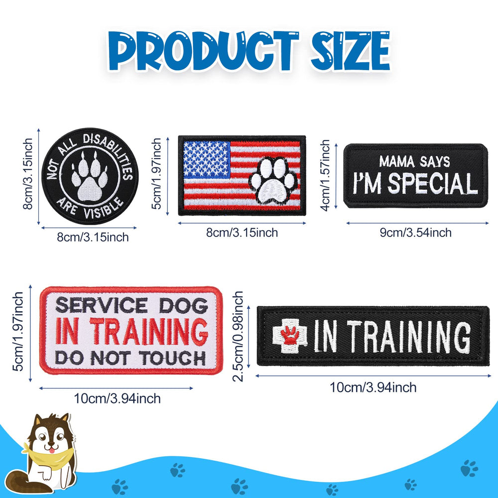 Chunyin service dog patches close-up showing durable canvas embroidery and vibrant colors