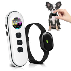 Chupolik ultra-small dog shock collar remote view highlighting 1300ft range for remote training