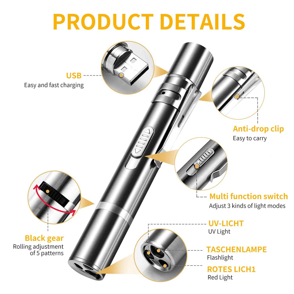 CHUQIANTONG cat toy laser pointer USB charging enables easy recharging on the go.