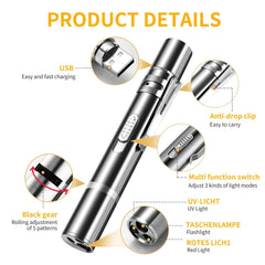 CHUQIANTONG cat toy laser pointer USB charging enables easy recharging on the go.