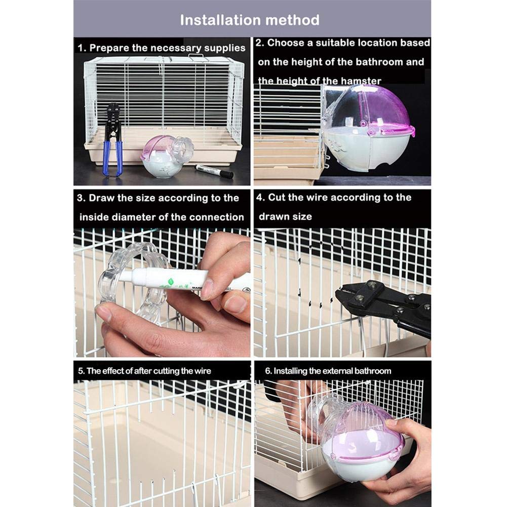 CHUQIANTONG hamster bathroom blue detachable feature allows easy cleaning