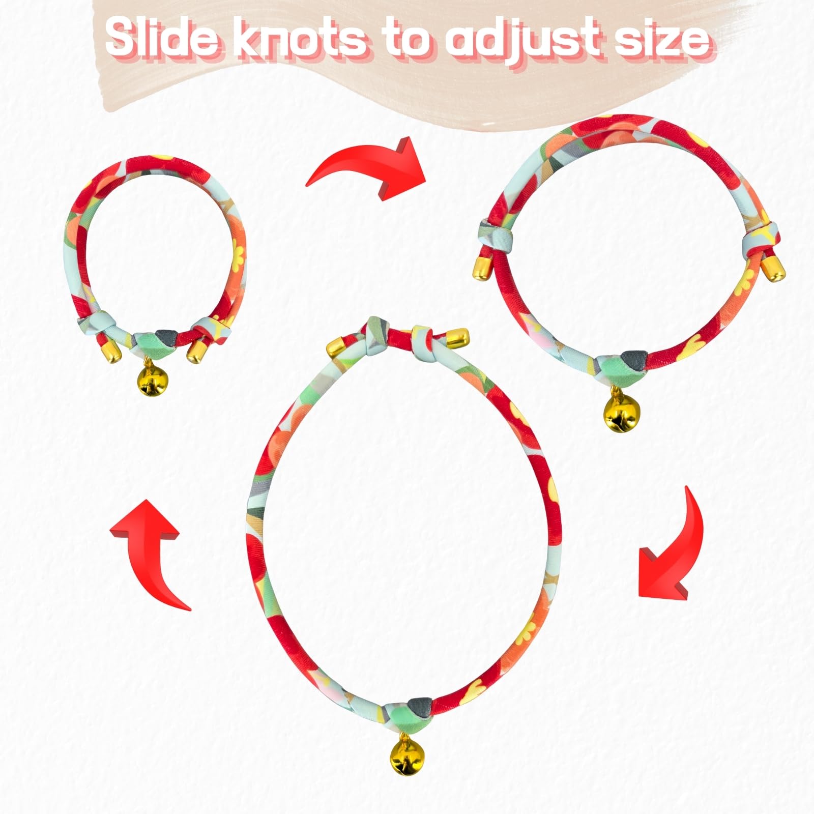 ChurroPet Aurora bell-centered-design image demonstrates fixed knot for stable sound.