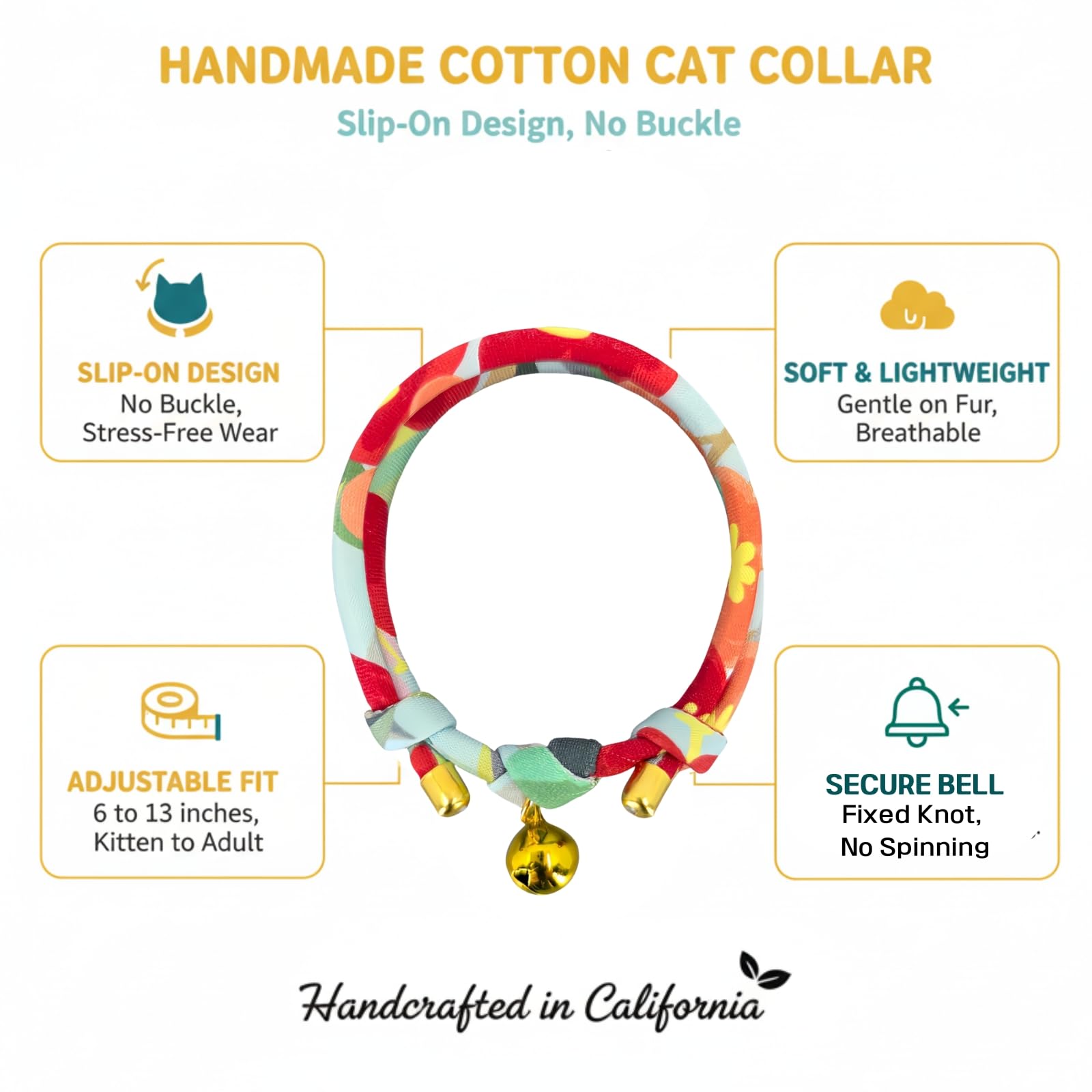 ChurroPet Aurora slip-on collar headshot shows no buckle for stress-free fitting.