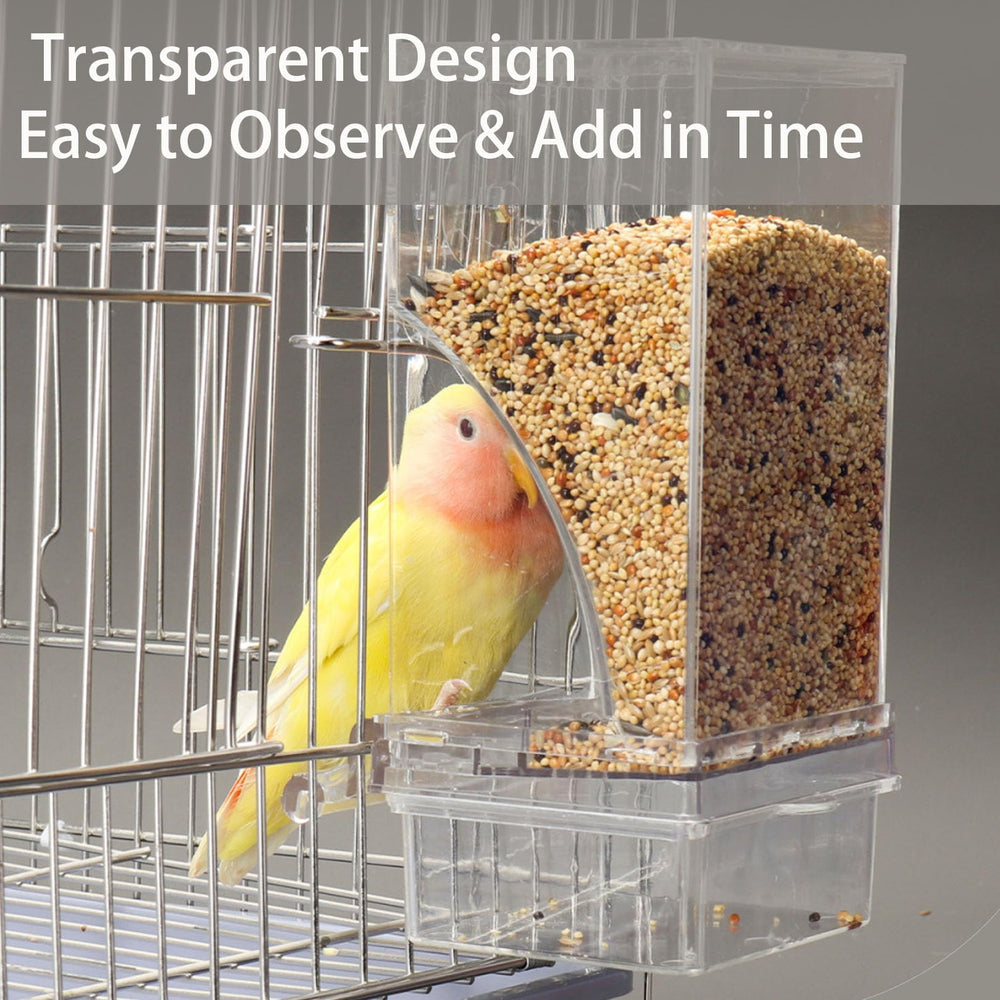 Chuyouan No Mess Bird Feeder pull-out drawer captures spilled seed for waste reduction