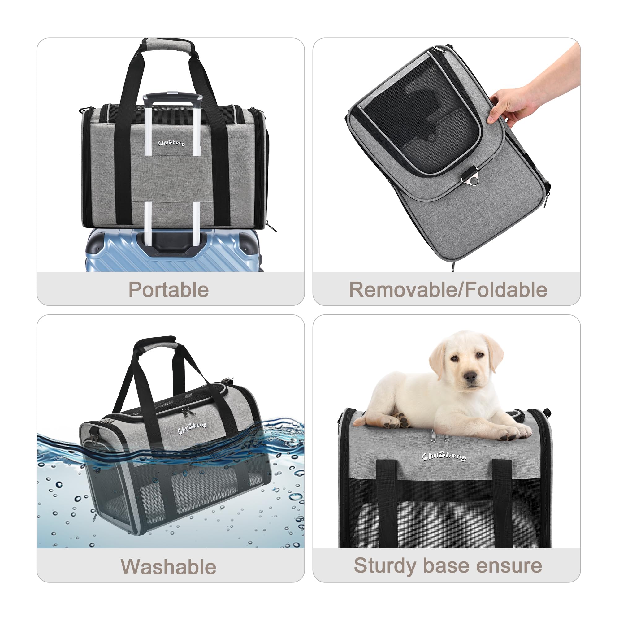 Chuzhong foldable design stores compactly and suits travel, vet visits, car rides.