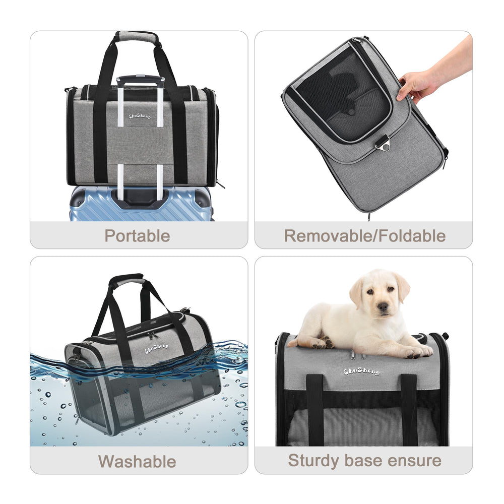 Chuzhong foldable design stores compactly and suits travel, vet visits, car rides.