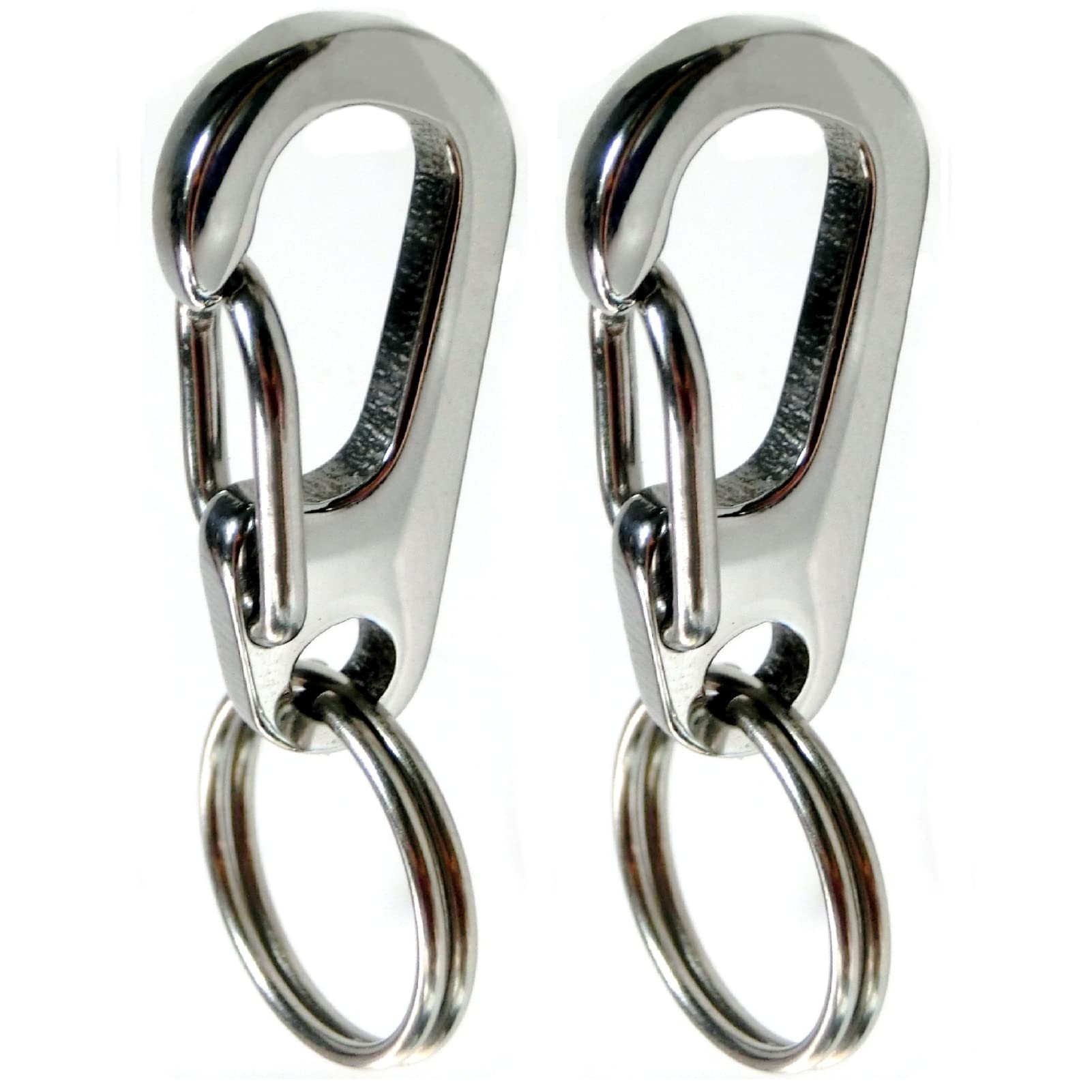 Chyobo stainless steel dog tag quick clips on a collar for easy tag swaps.
