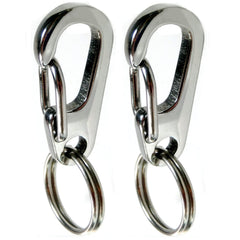 Chyobo stainless steel dog tag quick clips on a collar for easy tag swaps.