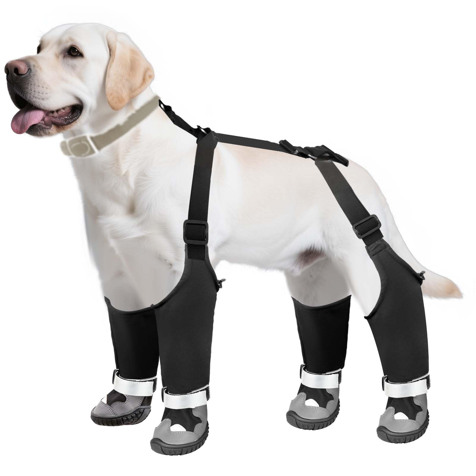 CHZUOBER dog suspender boots fleece lining interior for warmth in cold weather