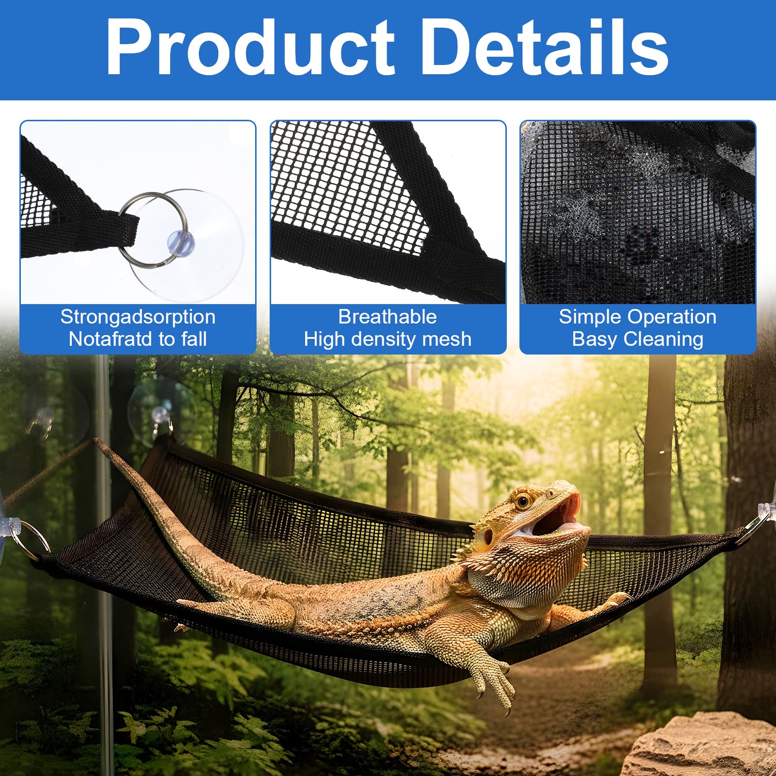 CIATBYYJ Bearded dragon hammock multi-level design encourages activity
