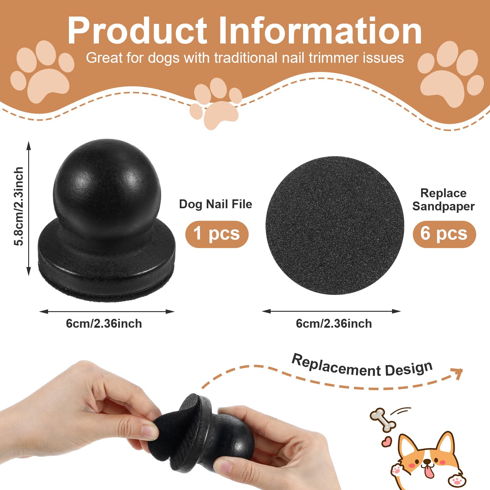 CIATBYYJ ergonomic dog nail file grip enables comfortable at-home grooming
