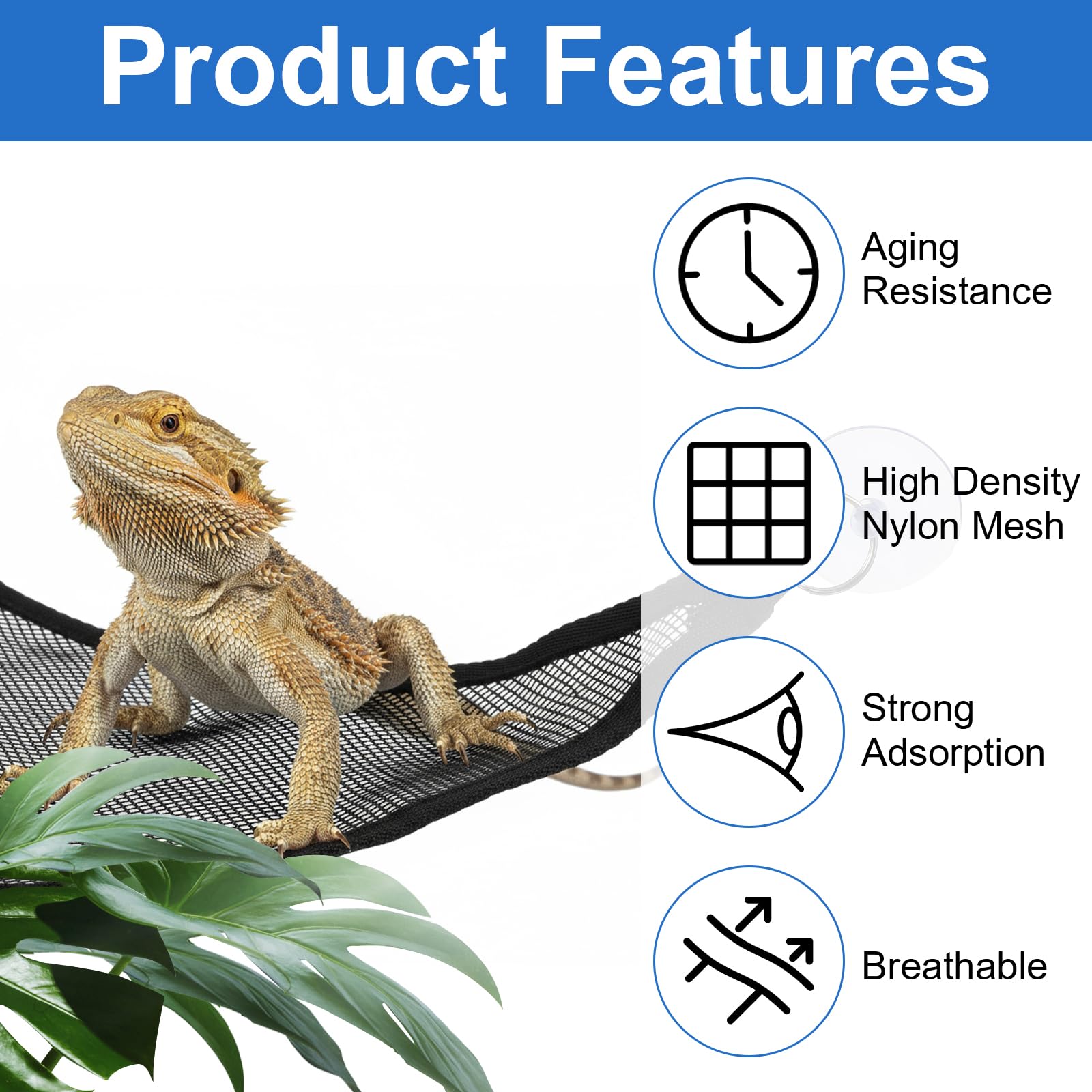 CIATBYYJ Gecco, snakes, axolotl hammock in versatile reptile setup