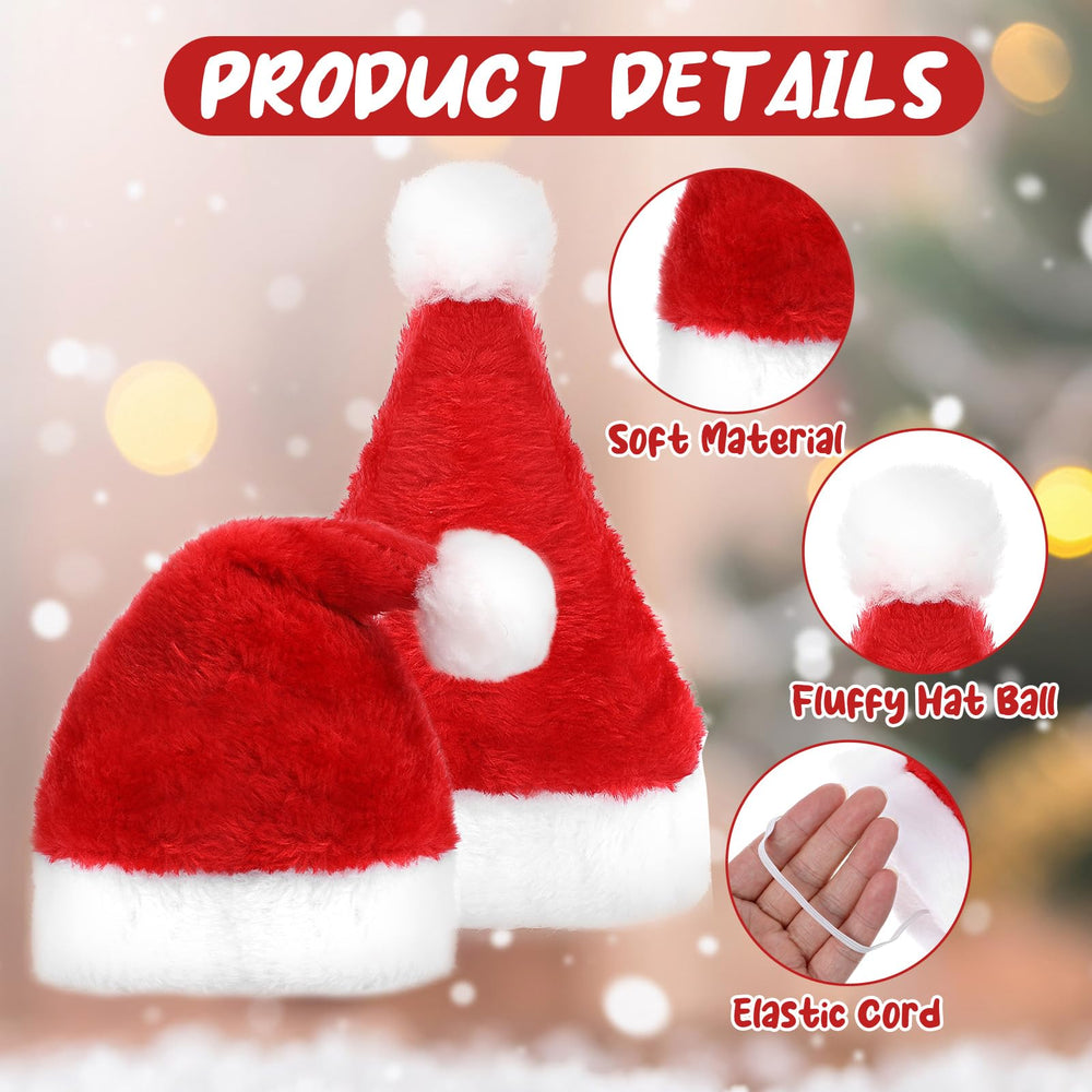 CIATBYYJ Santa hat on pet during holiday photo shoot