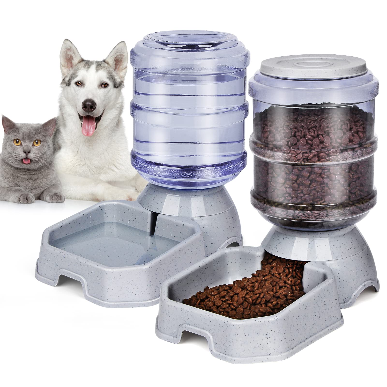 Ciconira pet feeder and water dispenser front view showing compact design for busy homes.