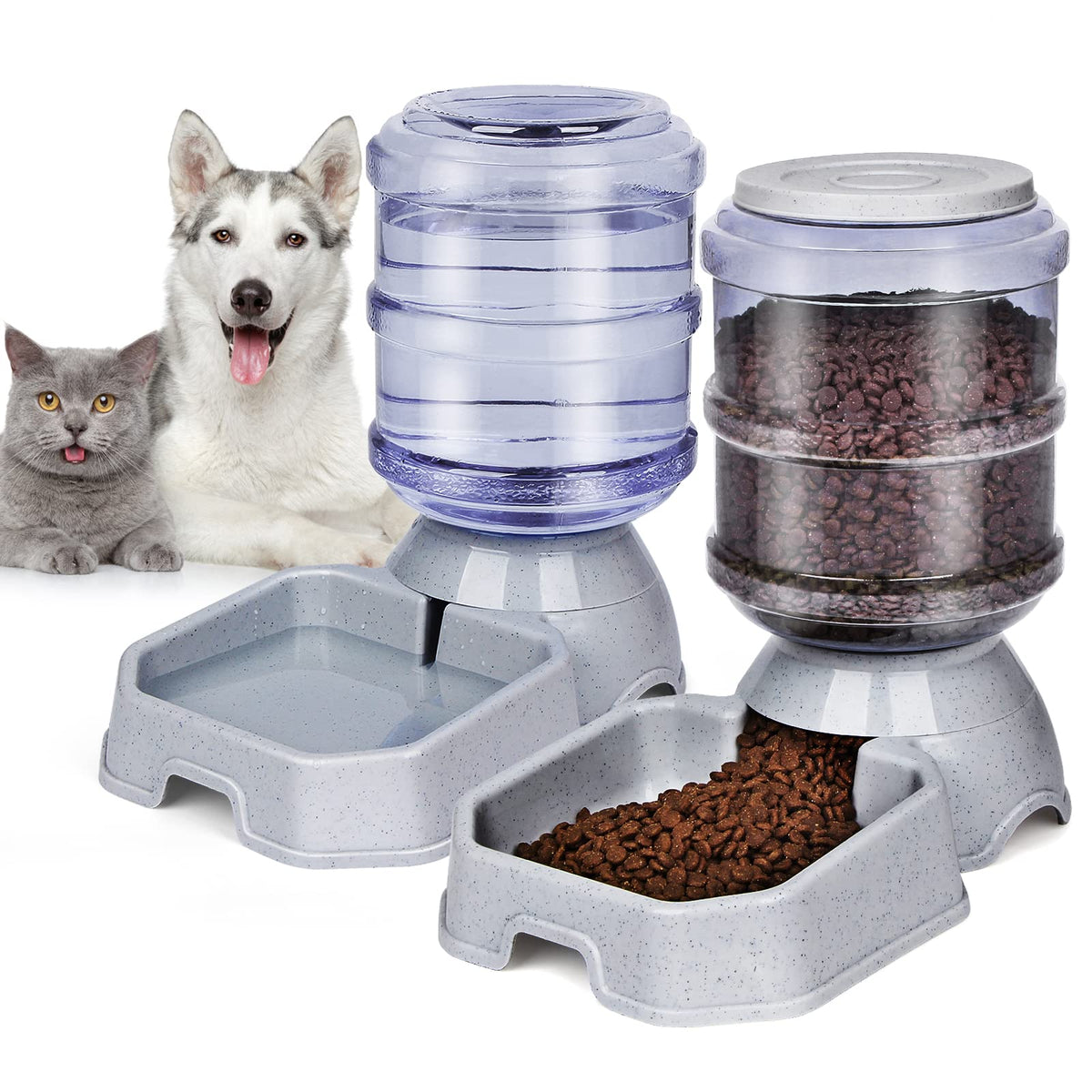Ciconira pet feeder and water dispenser front view showing compact design for busy homes.