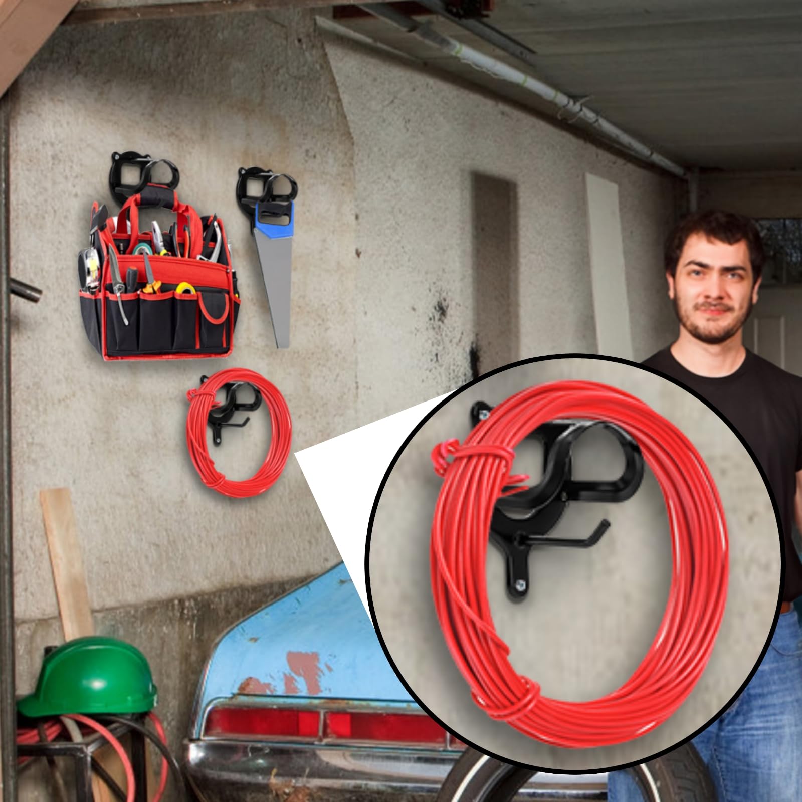 Cididu wide-application wall-hanger ideal for bridles, ropes, jackets, and belts.