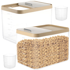 CIEOVO 2-pack airtight dog food bin with 10lb capacity, clear body for quick checks.