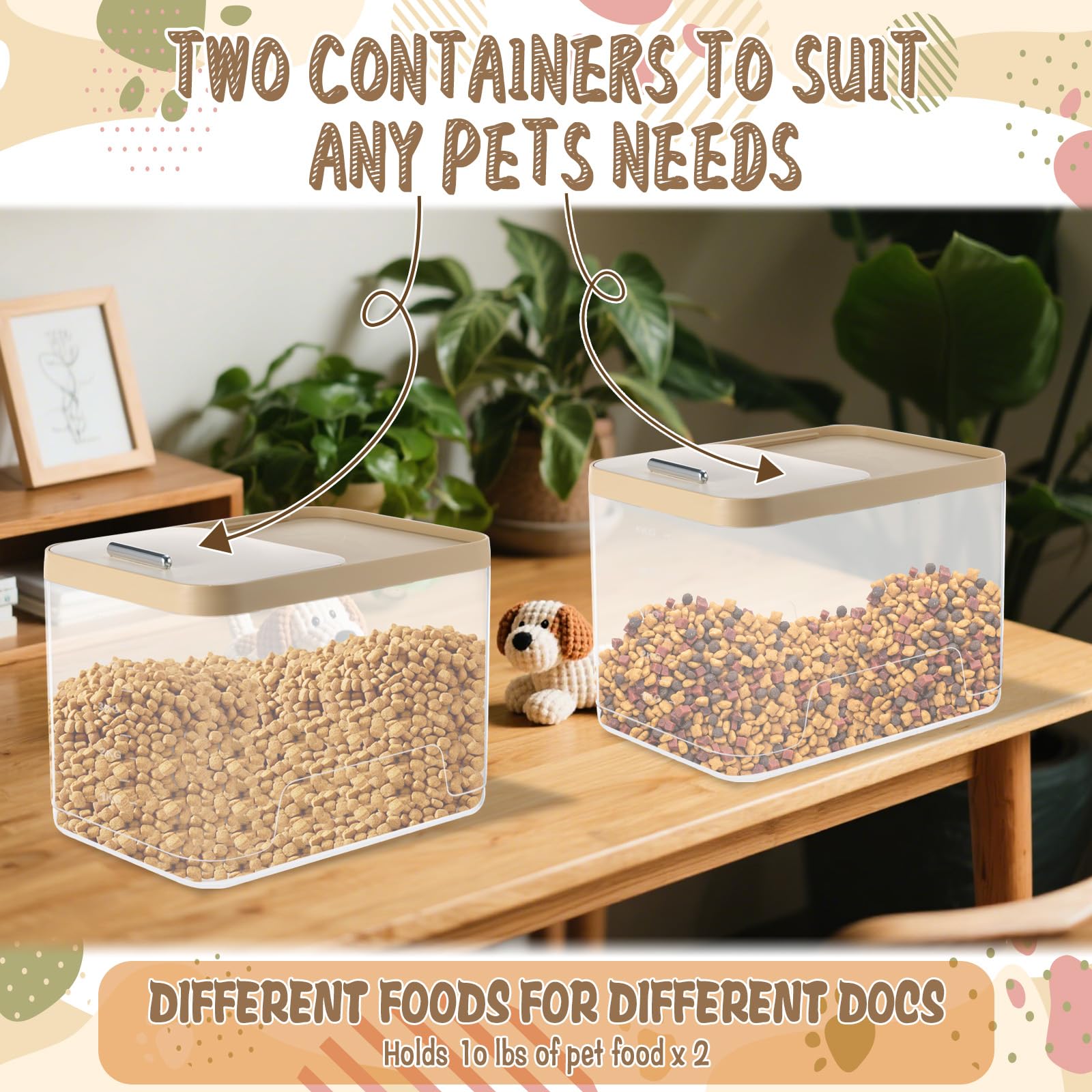 CIEOVO durable plastic dog-cat-bird food container for long lasting use.