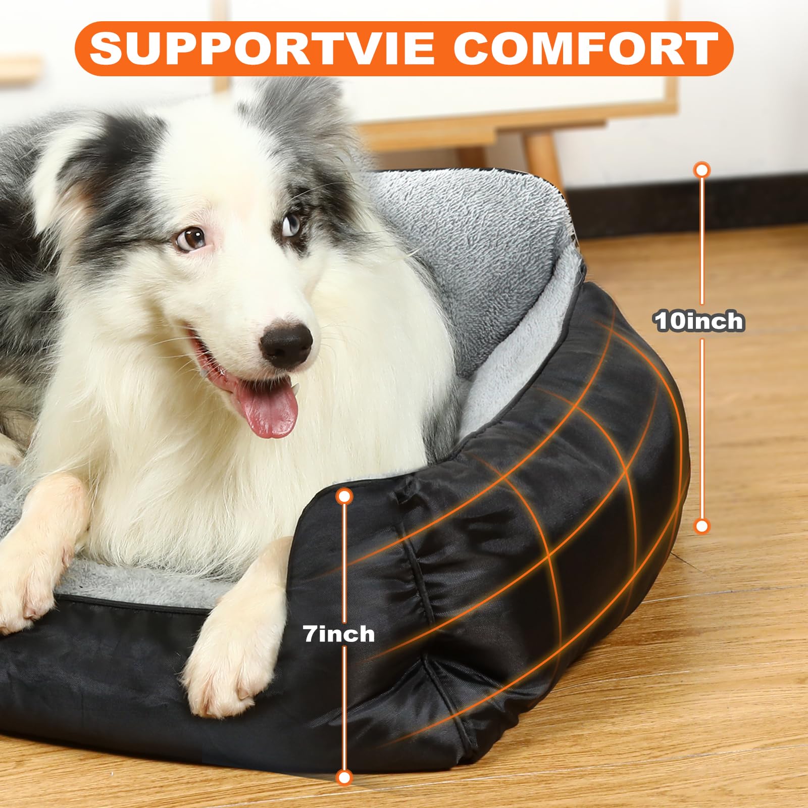 CIESMSI dog bed machine washable for quick cleaning