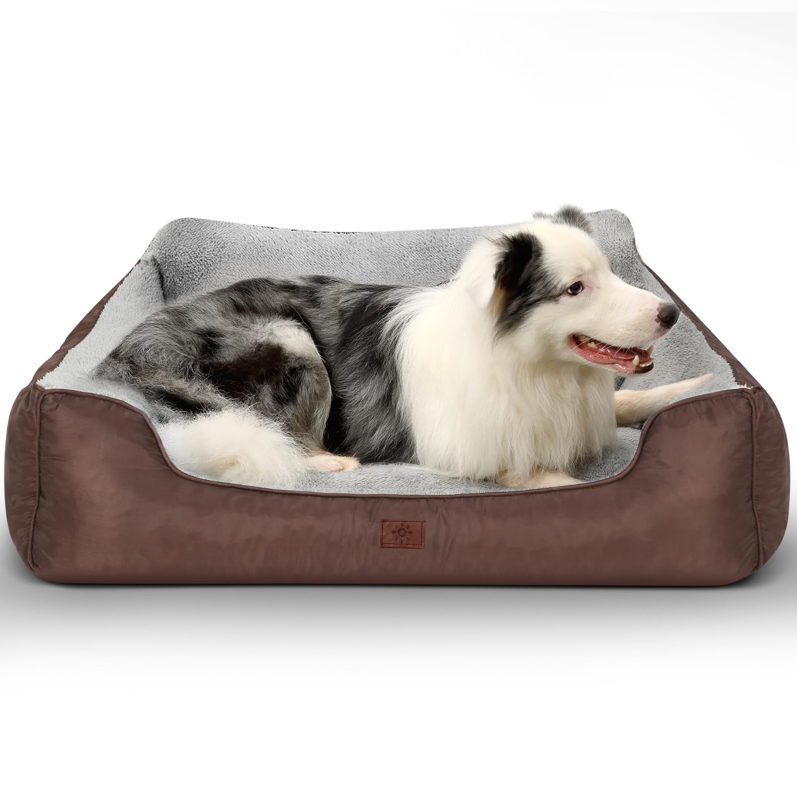 CIESMSI washable orthopedic large dog bed front view highlights high back support for comfort