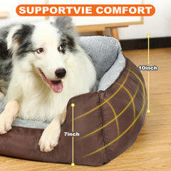 CIESMSI washable orthopedic large dog bed top view emphasizes plush interior