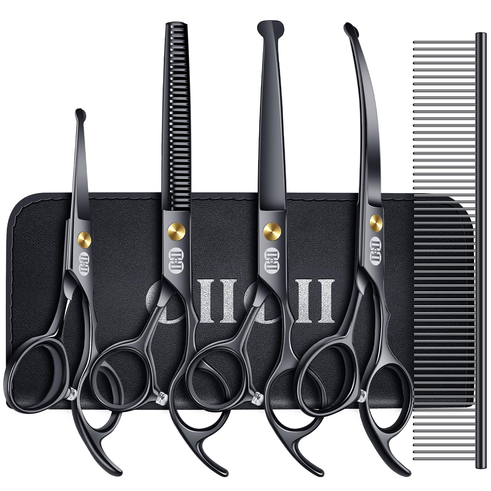 CIICII dog grooming scissors set: ergonomic grip for comfortable home grooming
