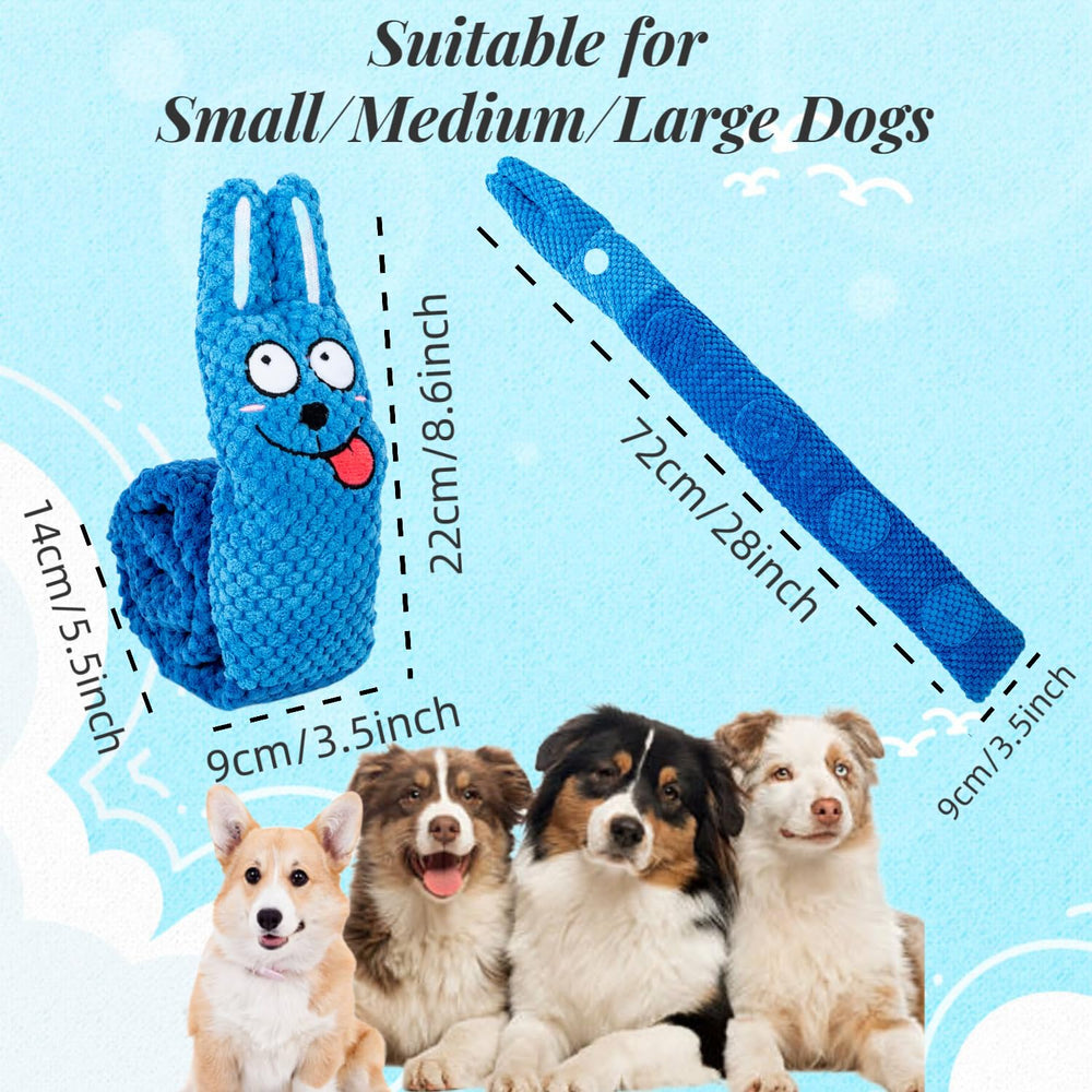 CIIVURR blue rabbit corduroy surface aiding gentle dental-like cleaning
