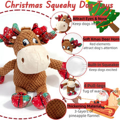 CIIVURR deer dog toy with squeaker and crinkle ear for interactive play.