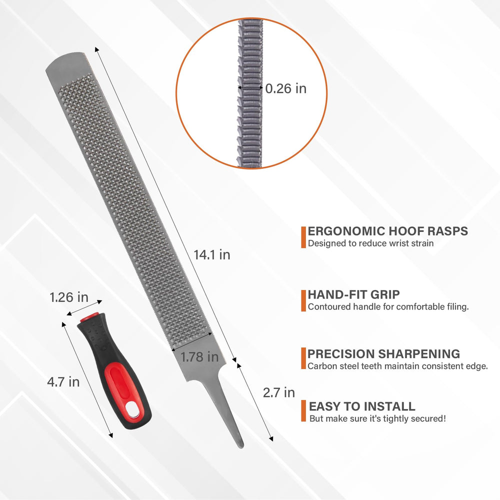 Ciltlurk hoof rasp ergonomic handle close-up with textured grip for comfort