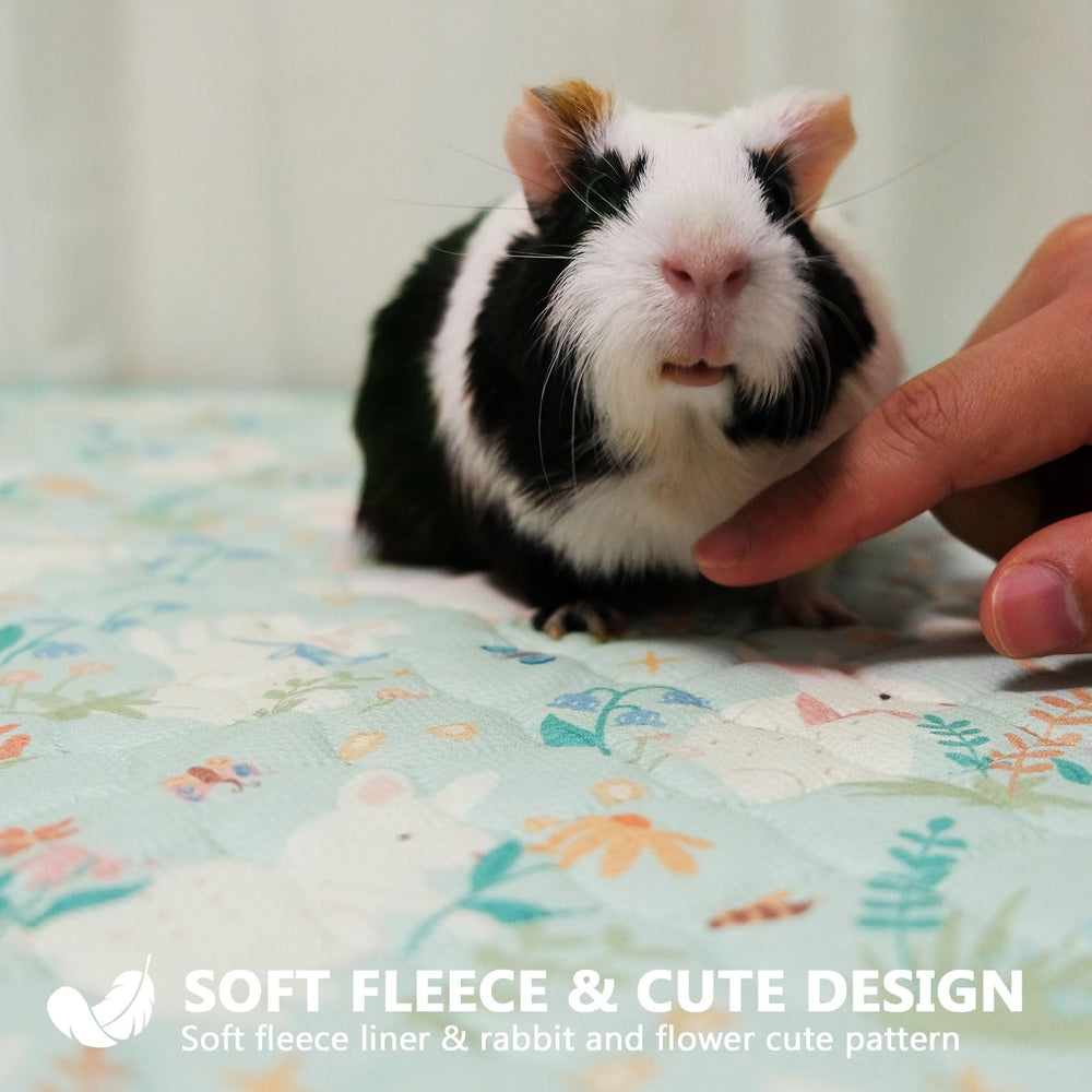 Cimiycob rabbit bedding washable fleece for reusable, eco-friendly cages.