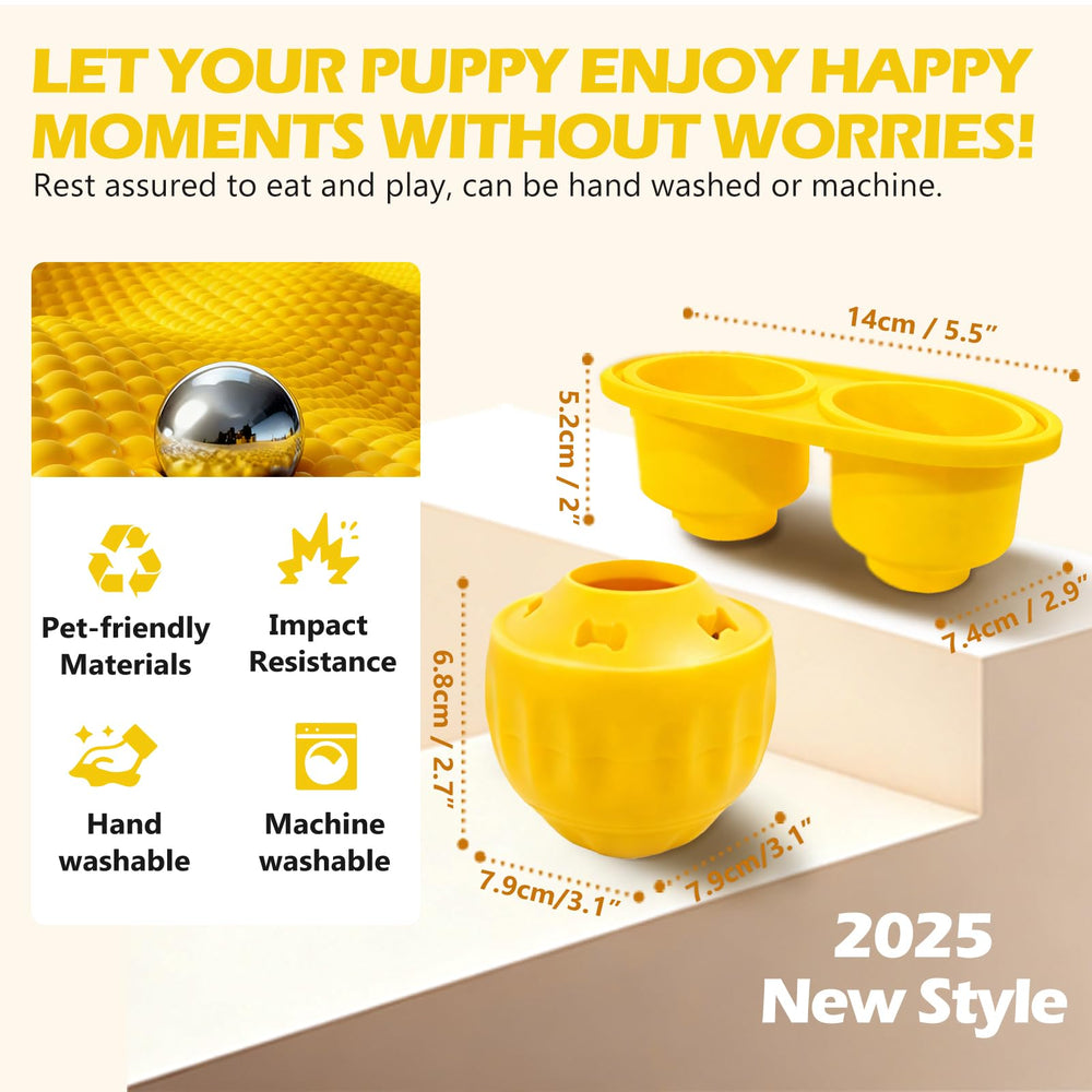 Cimolea dog frozen treat toy BPA-free sign emphasizes safe design.