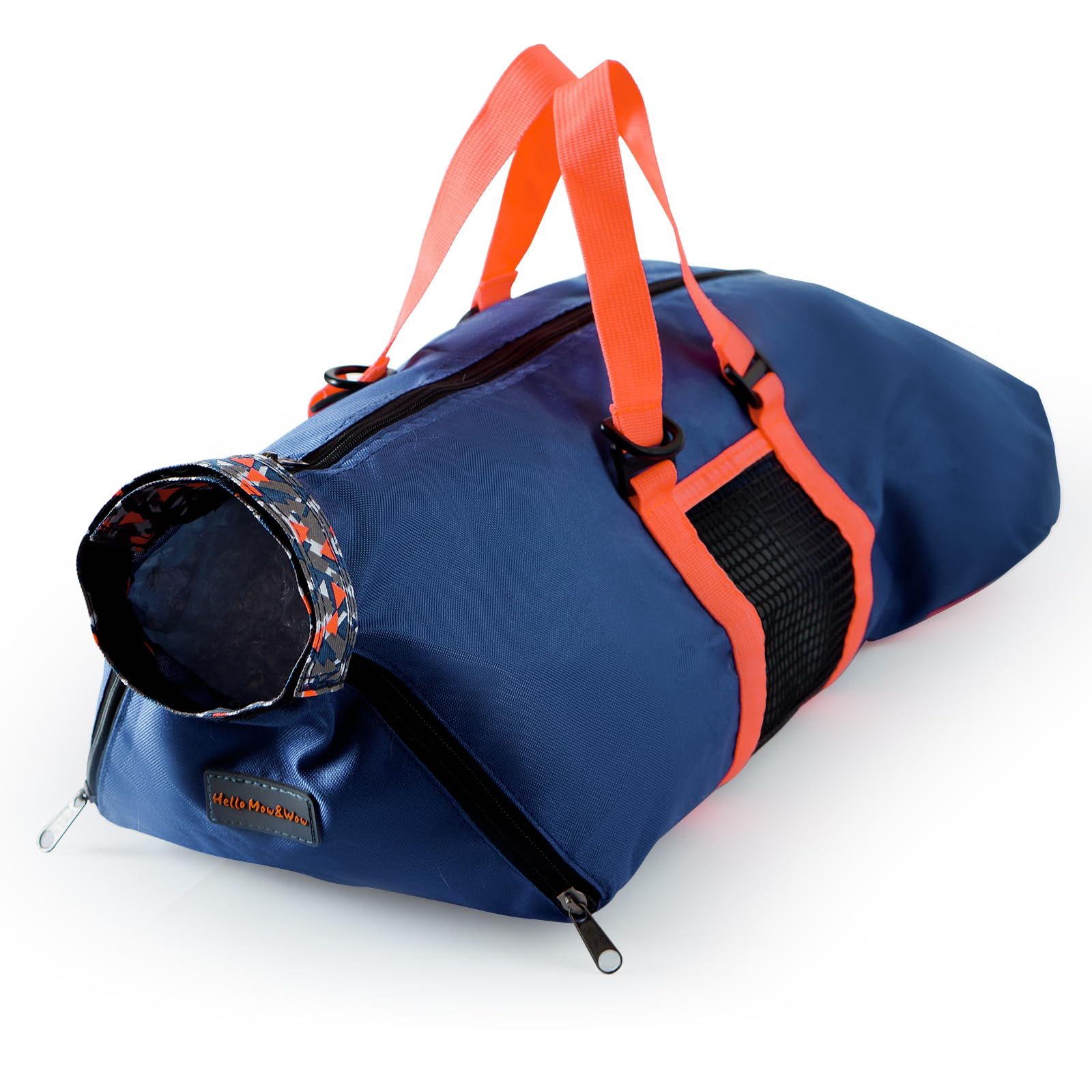 Cinf bathing mesh panel navy blue bag allows water flow for gentle cat baths.