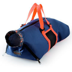 Cinf bathing mesh panel navy blue bag allows water flow for gentle cat baths.