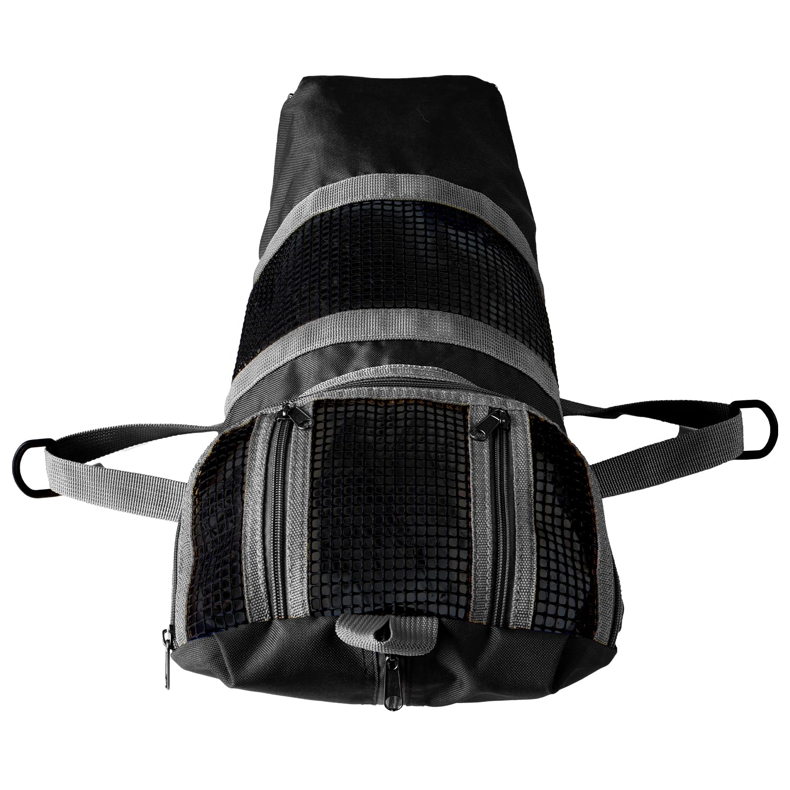 Cinf cat grooming bag side view shows roomy interior for cats